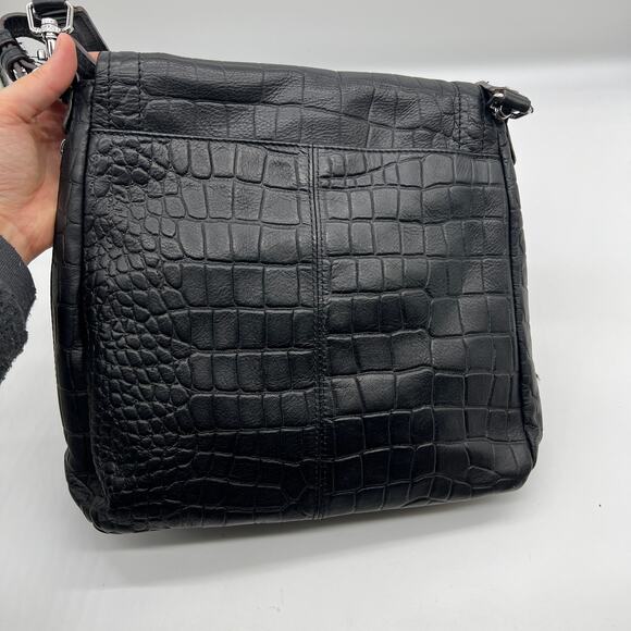 Aimee Kestenberg Leather Shoulder Bag Black Croco - Picture 2 of 15